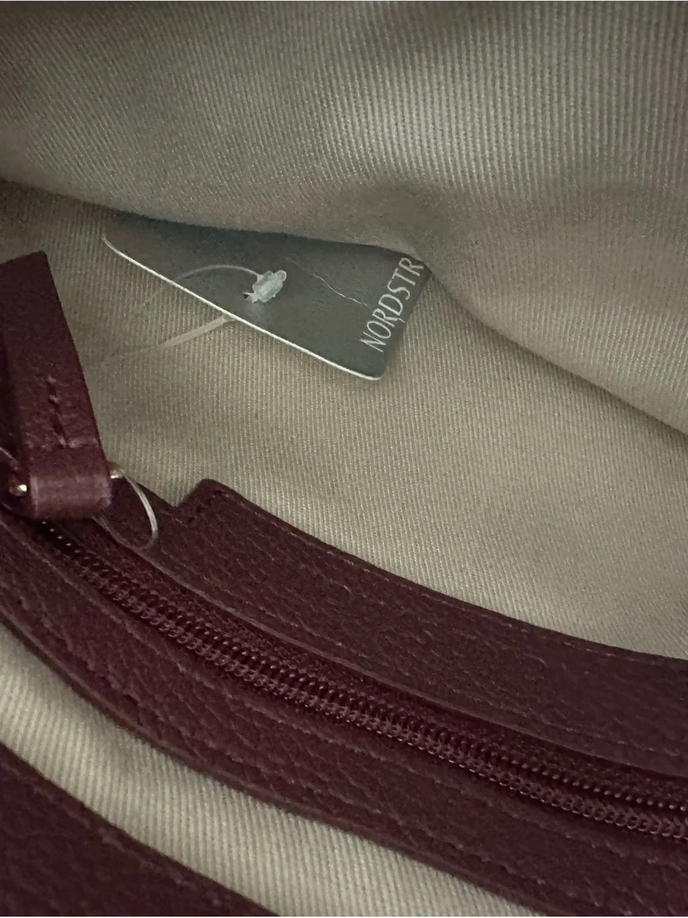 NWT Nordstrom Plum Leather Fold-Over Clutch, No Strap